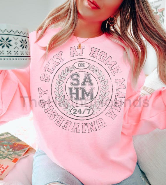 Distressed SAHM university sweatshirt