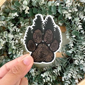 Wood paw sticker