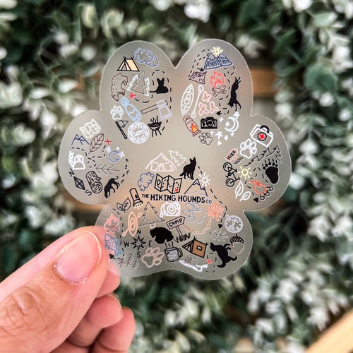 Adventure Dog Paw Print Vinyl Sticker Pink Aesthetic Mountain - Etsy