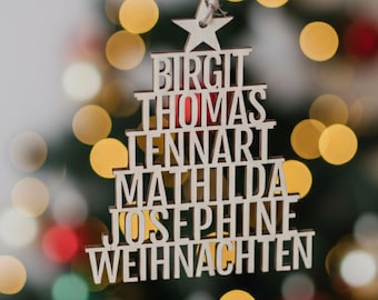SALDI INVERNALI 2025 Decorazione per albero di Natale con nomi, Decorazione per albero di Natale con nome 2025