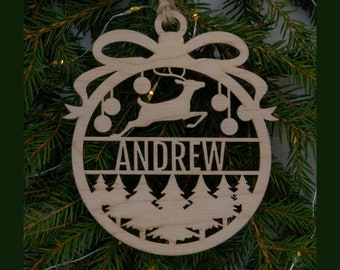 Wooden gift tag, Christmas decoration, custom ornament, personalized bauble