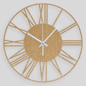 Roman wall clock, Roman numbers clock, Wooden Wall Clock, Minimalist design, Home Decor, Gift for Housewarming, Living Room Clock