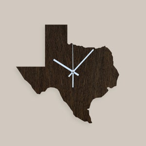 Texas USA Wooden Wall Clock, Home Decor, Gift for Home, Living Room Clock, Interior Ideas, Modern Wall Clock, Geometrical Clock