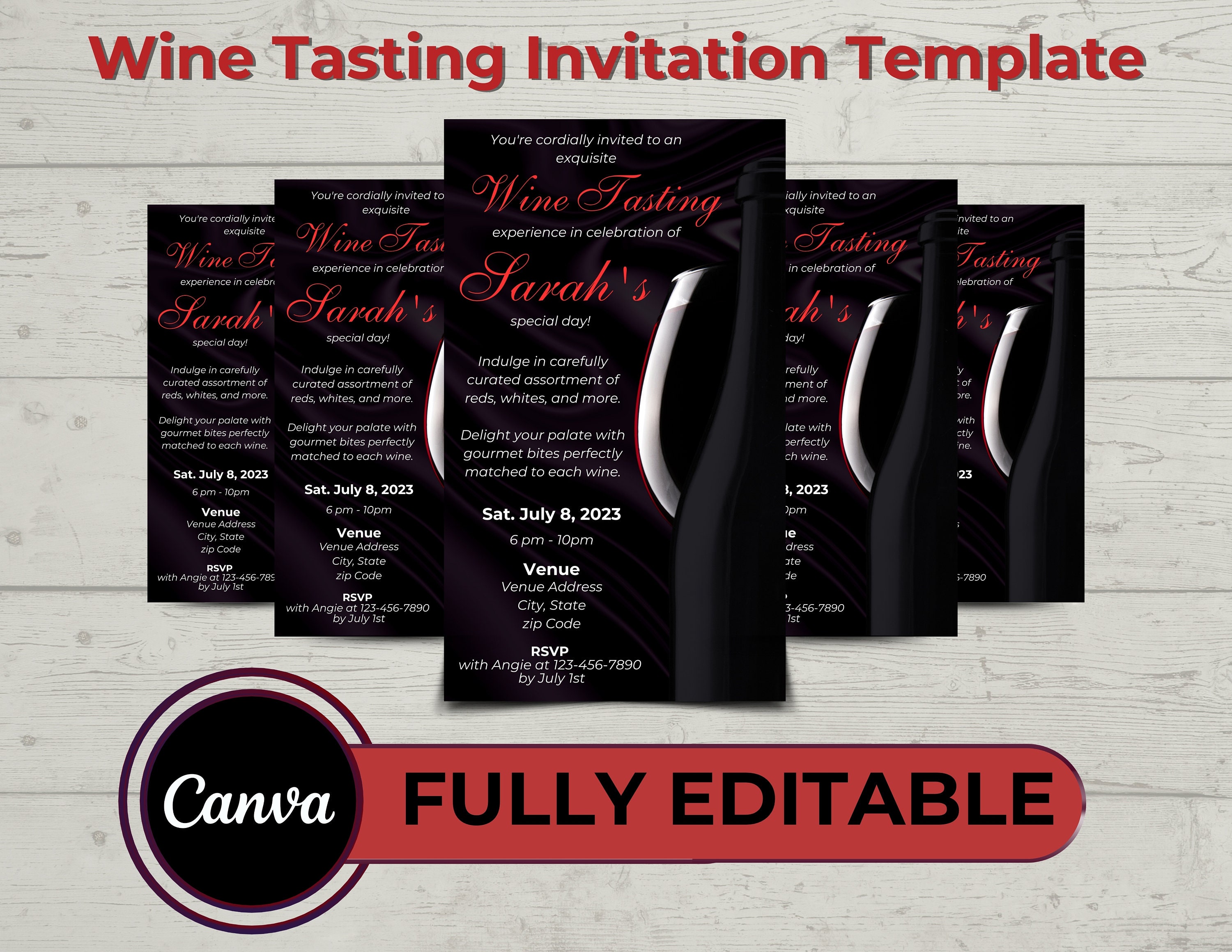 Wine Tasting Invitation Template - Etsy