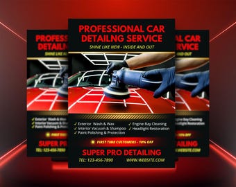 Car Detailing Flyer Template | Auto Detailing Service Canva Editable