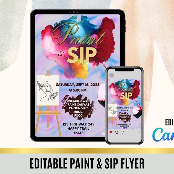 Paint and Sip Flyer Template