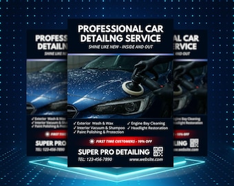 Car Detailing Flyer Template | Auto Detailing Service Canva Editable