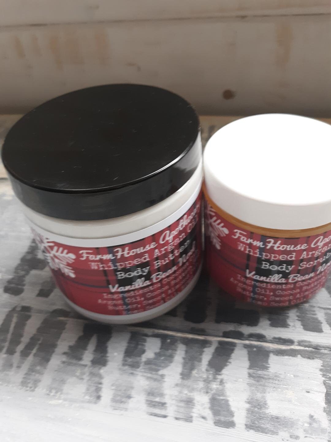 Vanilla Bean Noel Whipped Argan Oil Body Butter and Scrub Etsy