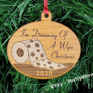 Sognando di un Wipe Carta igienica di Natale Alder Legno Ornamento di Natale