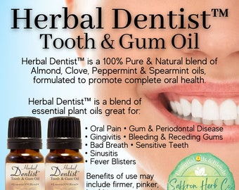 Herbal Dentist™ Extra Strength Tooth & Gum Oil • 15ml • 100% Pure, Natural, Therapeutic Grade • #1 Gum Disease Treatment