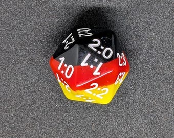 Tip Dice - Germany Edition - 20-sided football dice in black-red-yellow
