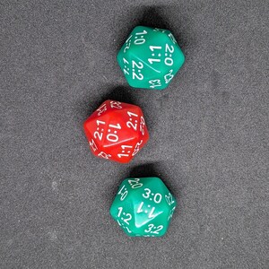Prediction dice - 3-piece set - Country set - 3 football score dice in national colors - Gift idea Portugal