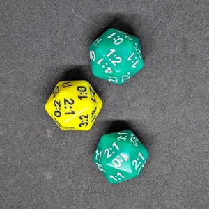 Prediction dice - 3-piece set - Country set - 3 football score dice in national colors - Gift idea Brasilien