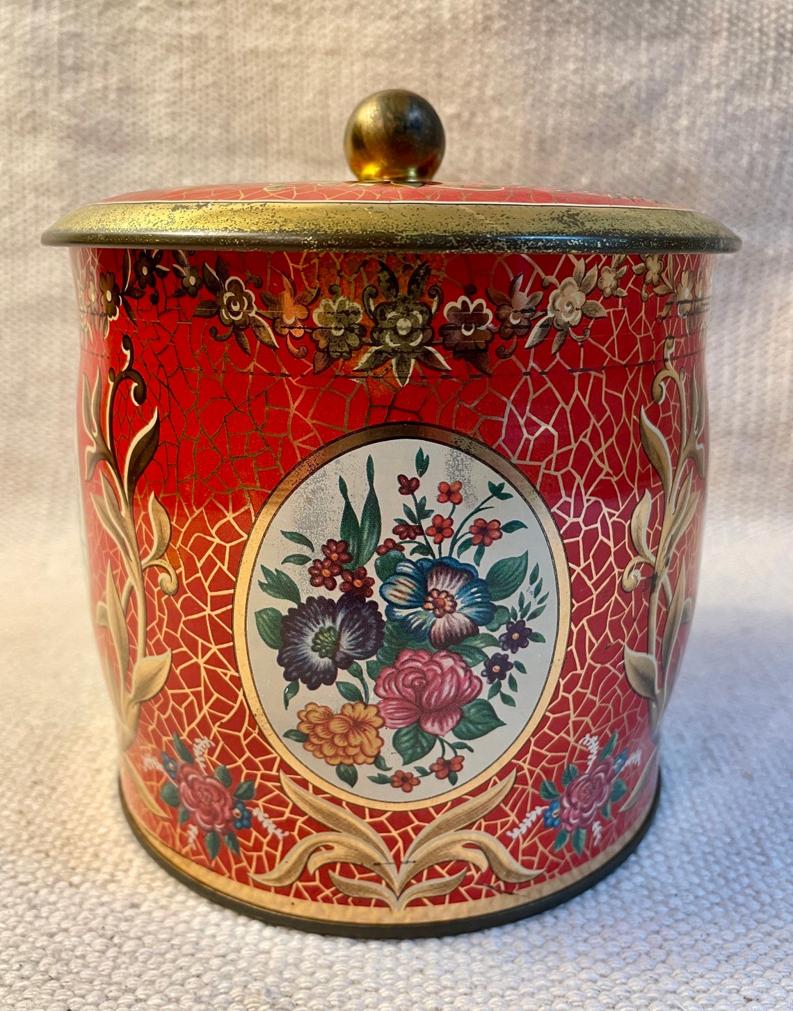 Vintage Decorative English Tea Tin Vintage Floral Tin Etsy
