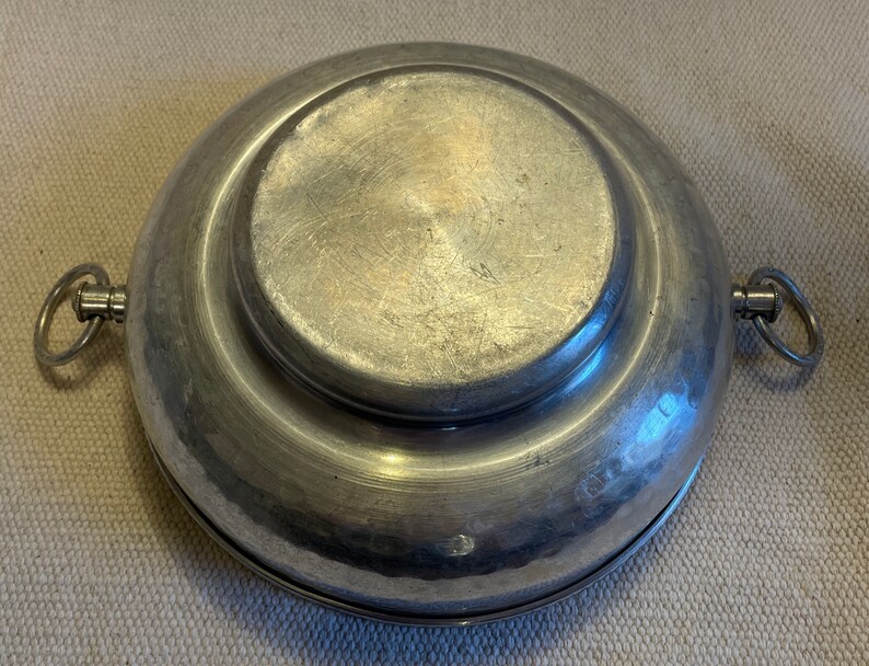 Hammered Aluminum Bowl Vintage Decorative Hammered Aluminum Bowl Vintage Silver Bowl Midcentury Silver Bowl