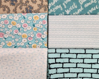 Shades of Blue Fat Quarter Bundle - 6 Fat Quarters - 18" X 22" - Moda Fabrics