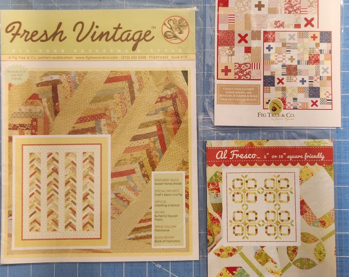 Set of 3 Patterns by Fig Tree & Co - Fresh Vintage, Al Fresco, Vintage ...