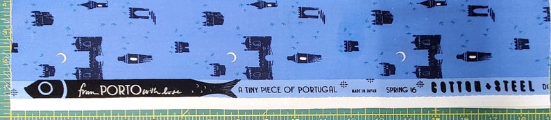 From Porto with Love par Sarah Watts pour Cotton Steel Demi-mètre de tissu 18 X 44 en Evora Blue. image 3