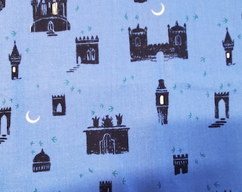 From Porto with Love by Sarah Watts for Cotton + Steel - Half yard of fabric (18" X 44") in Evora Blue.