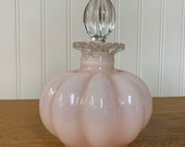 Fenton Rose Overlay Ruffled Rim Melon Bottle with Stopper