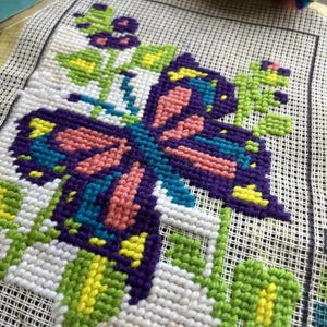 Creative Fun Needle Point Kit From SEW SIMPLE Butterfly V162 ***READ***