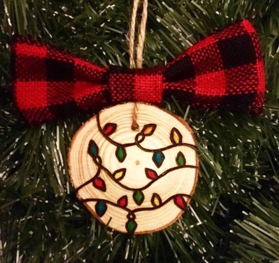 Rustic Wood Burned Christmas Lights Ornaments/christmas Etsy