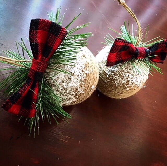 Rustic Christmas Ball Ornaments/Ball ornaments/christmas tree Etsy