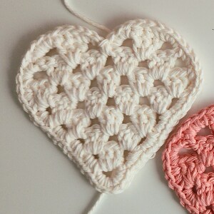 Granny Heart Coaster Valentine's Day 100% Cotton Hand Crocheted - Etsy