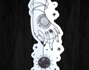 Witchy Vibes | Hangin on by a Thread |  Yarn Ball Vinyl Sticker | Crochet | Knit | Fiber Arts | Laptop Decal