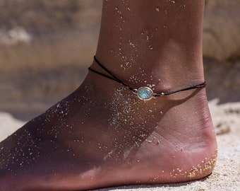 Hawaiian opal anklet surfer beach anklet anklet for woman gift for her turquoise anklet sea anklet bracelet beach jewelry crystal