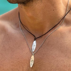 Collar tabla de surf unisex waterproof Colgante tabla de surf Collar surfero  Collar de hombre y mujer Collar de playa joyería unisex
