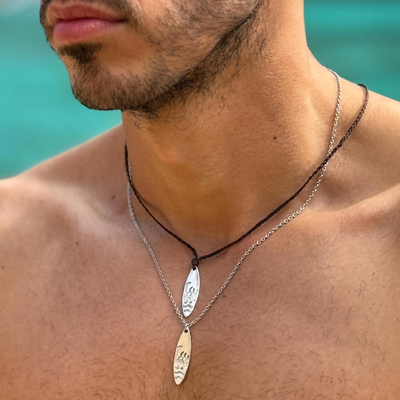 Unisex Waterproof Surf Board Necklace Surf Pendant Necklace for