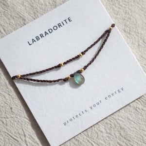 Natural stone teardrop anklet in different colors Brown rope anklet Bohemian stone anklet summer anklet unique Ankle bracelet for woman image 4