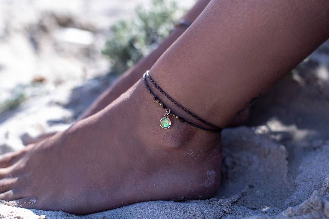 Hawaiian Opal Ankle Bracelet Surfer Beach Anklet Anklet for Etsy