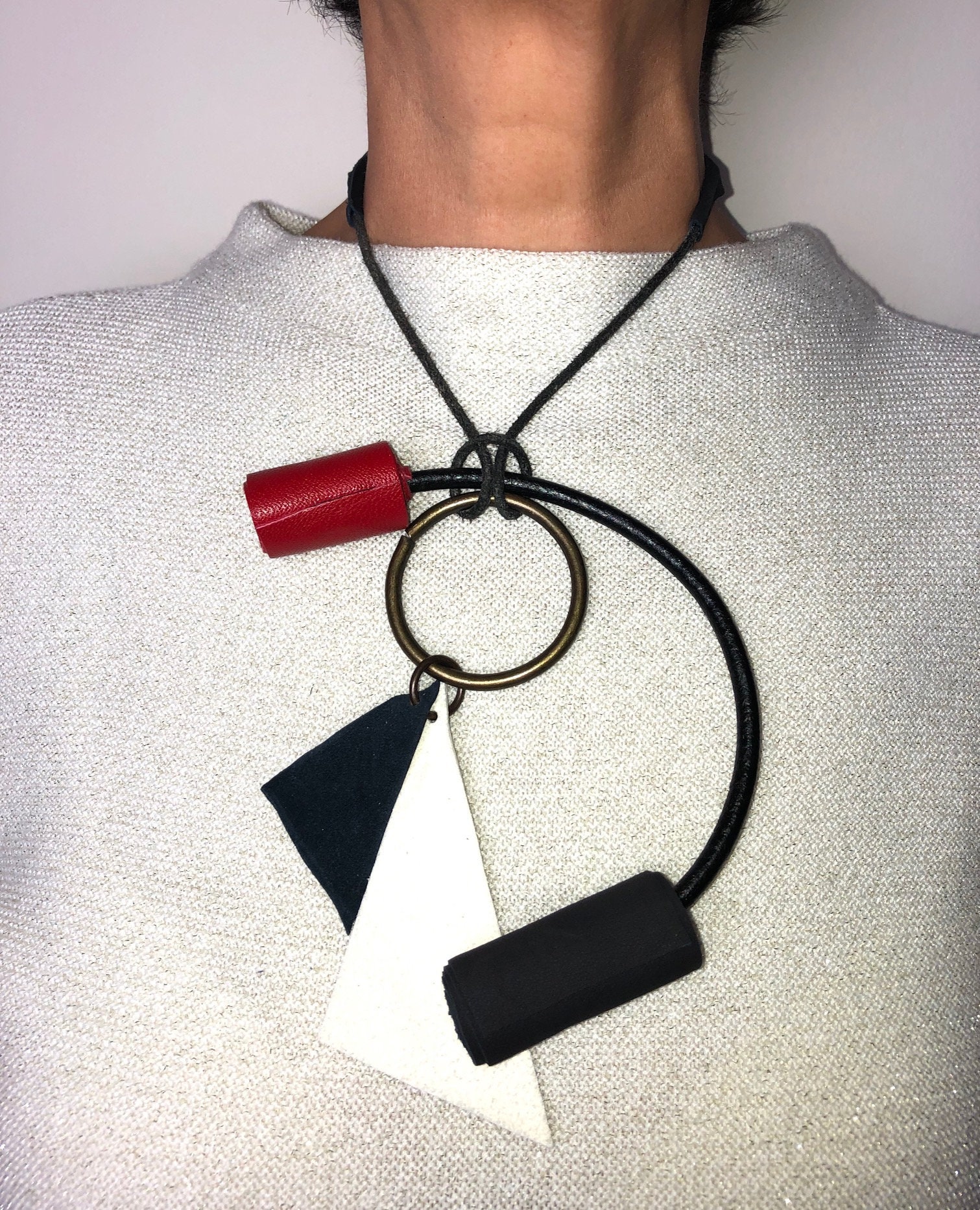 Necklace , Leather Necklace,,handmade Necklace. Etsy