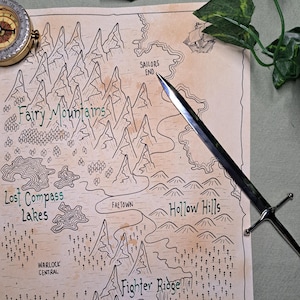 Carte fantastique basée sur votre fête RPG sur table, carte RPG sur table, carte de la fête du D&D, carte des personnages du D&D, cartes TTRPG, carte fantastique ttprg