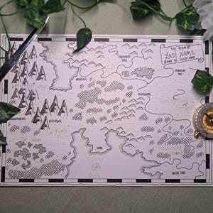 Fantasy Karte deines Lebens, Karte deines Lebens, Herr der Ringe inspirierte Karte, Karte deiner Errungenschaften