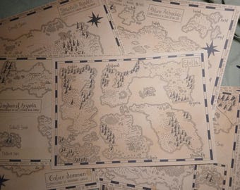 Fantasy World Map Bundle - 7 A3 Continent & Realm Maps for TTRPG, DND, Pathfinder etc.