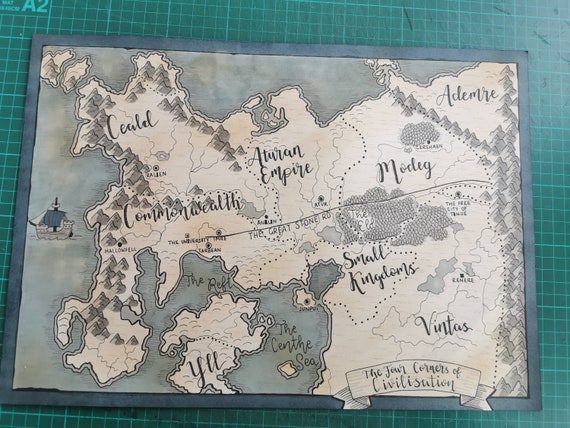 Name Of The Wind Map Fictional Fantasy Handdrawn Book Map Print Map From Fantasy | Etsy Uk