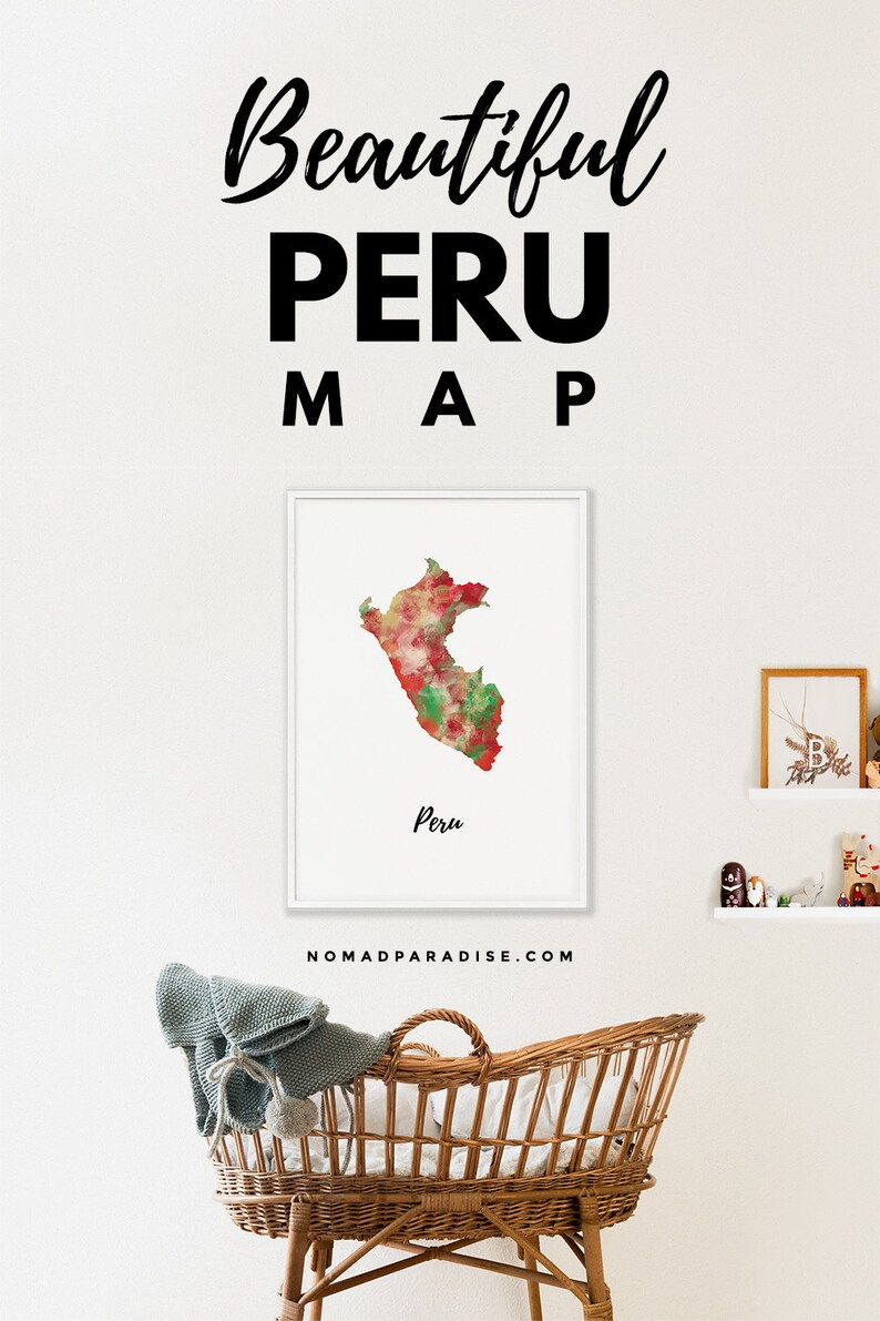 Peru Map | Peru Art | Peru Poster | Country Map | Wall Decor Art | Home ...