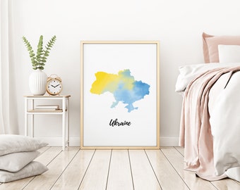 Ukraine Map | Ukraine Art | Ukraine Poster | Country Map | Wall Decor Art | Home Decor | Digital Print Instant Download