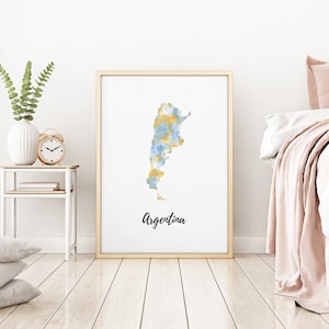 Argentinien Karte | Argentinien Kunst | Argentinien Poster | Landkarte | Wanddeko Kunst | Wohndekor | Digitaldruck Sofort Download