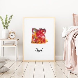 Egypt Map | Egypt Art | Egypt Poster | Country Map | Wall Decor Art | Home Decor | Digital Print Instant Download