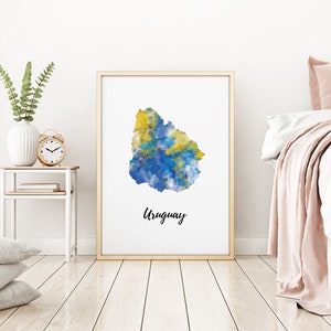 Uruguay Map | Uruguay Art | Uruguay Poster | Country Map | Wall Decor Art | Home Decor | Digital Print Instant Download