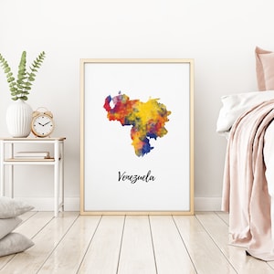Venezuela Map | Venezuela Art | Venezuela Poster | Country Map | Wall Decor Art | Home Decor | Digital Print Instant Download