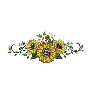 Sunflowers - Flower Embroidery - Machine Embroidery Design - Digital Download - 2 Sizes