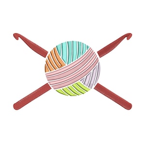 Crochet Yarn Inspired - Crochet Lover - Embroidery Pattern - Machine Embroidery Design - Digital Instant Download - 2 Sizes