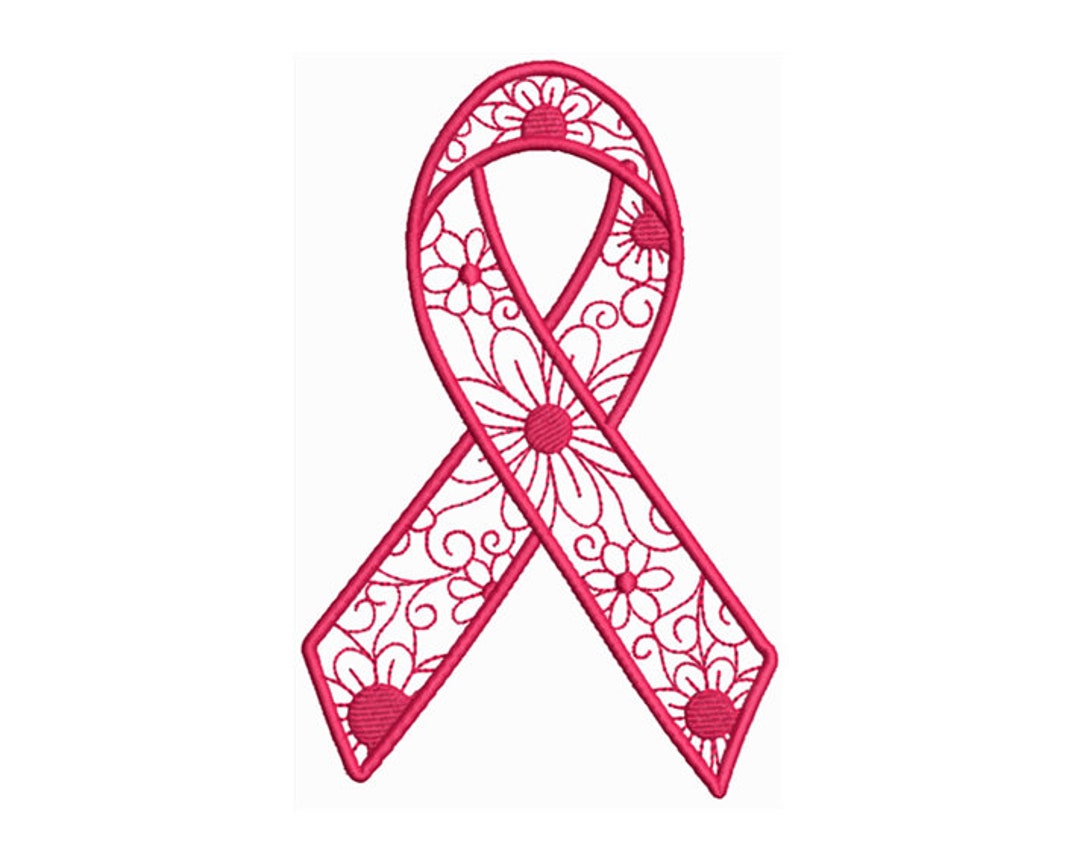 Red Floral Ribbon Machine Embroidery Design - Elegant Floral Motif for ...