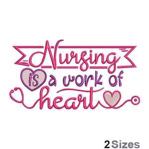 Nursing Embroidery - Nursing Quotes Embroidery - Hospital Embroidery - Machine Embroidery Design - Digital Instant Download - 2 Sizes