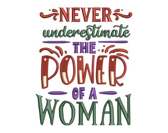 Empowering: Kracht van een vrouw - Empowerment van borduurwerk - Citaatborduurwerk - Machineborduurontwerp - Digitale Instant Download - 2 maten